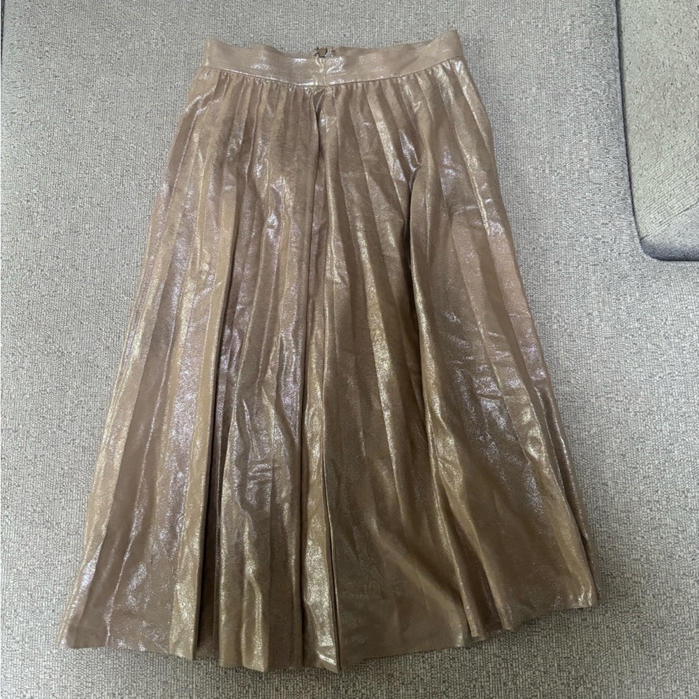 Maeve Gold A-Line Midi Skirt